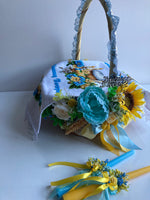 Blue & yellow Decorated Easter Basket