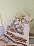 Hand Embroidery Beads Easter Basket cover “Classic in Brown” #1