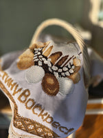 Hand Embroidery Beads Easter Basket Cover  “Classic in Brown”