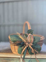 Easter Basket “Etno style “ pottery, dry flowers and organic fabric / adult