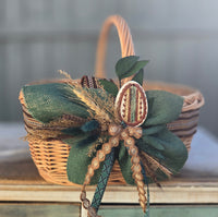 Easter Basket “Etno style “ pottery, dry flowers and organic fabric / adult