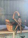 Easter Basket “Etno style “ pottery, dry flowers and organic fabric / adult