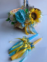 Blue & yellow Decorated Easter Basket