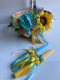 Blue & yellow Decorated Easter Basket