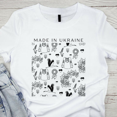 Made in Ukraine T-shirt | White Cotton Tee | FREE SHIPPING for USA