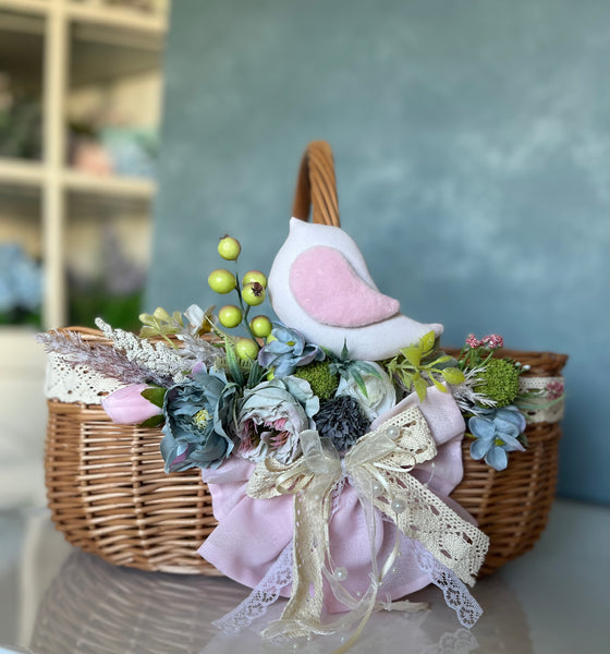 Designer Easter Basket “Pink garden“ collection / adult