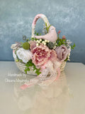 Designer Easter Basket “Singing Bird “ rose pink collection / adult 30inch diameter