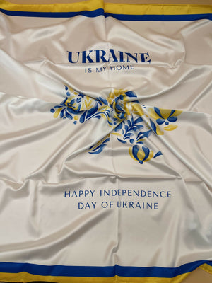 Painting Scarf- Silk scarf--Ukrainian Mavka- Shawl Neck scarf-Ukrainian artist-ukrainian shawl-Ukrainian scarf