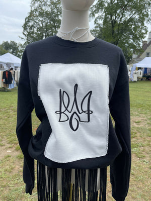 Ukrainian Trident Sweatshirt – Handmade with Embroidery