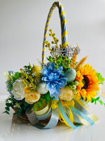 Blue and yellow Easter Basket for adult