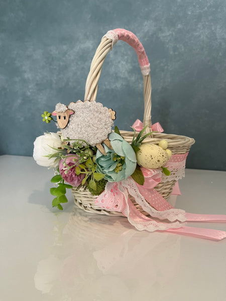 Easter Basket for kids “ Pink sheep ”