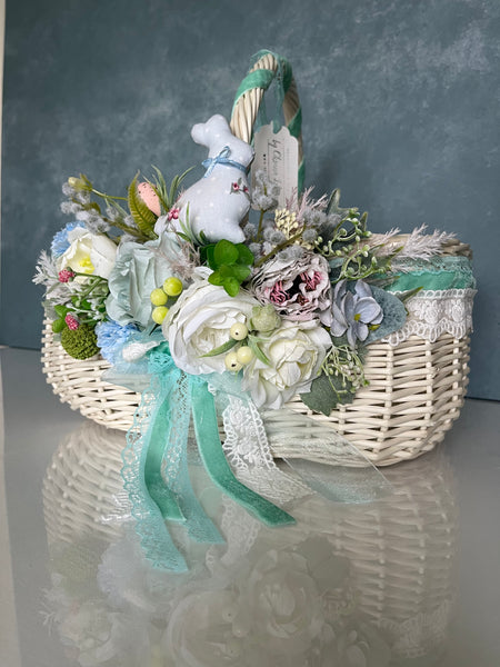 Designer Easter Basket “Mint garden“ collection / adult