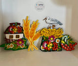 Set of 4 ornamnets / Hand painted ornaments / Petrykivka / “Leleka”