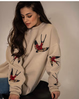 Embroidery Woman hoodie ( L) oversized sweater LASTIVKA