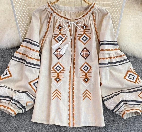 Modern Woman embroidery shirt/blouse ( size M)
