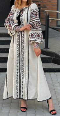 Linen Woman embroidery dress “Sofia”