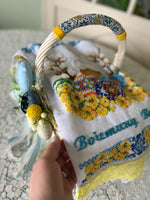 Hand Embroidery Beads Easter Basket “Blue and yellow”