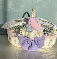 Designer Easter Basket “Singing Bird “ lavender collection / adult