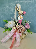 Designer Easter Basket for kids “ Pink bunny”