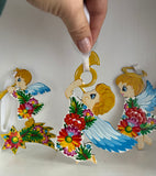 Set of 3/ hand painted ornaments / Petrukivka / angels