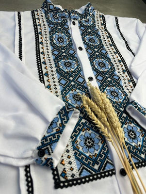 Cotton Man HAND embroidery shirt “Kozak ” size S