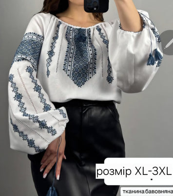 Woman HAND embroidery shirt “Myroslava” size XL-3XL