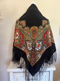 Woolen shawl / scarf with flowers “ abstract “