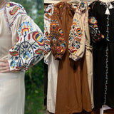 Linen Woman embroidery dress ( L/M)