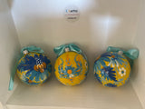 Set of 3 Hand painted ornaments / balls/ Petrykivka /