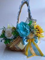 Blue & yellow Decorated Easter Basket