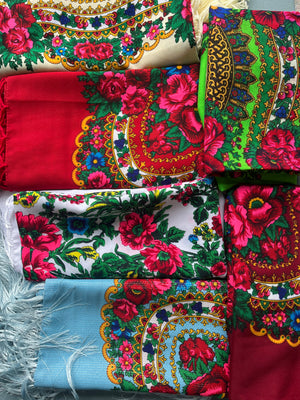 Traditional Ukrainian Woolen shawl / scarf