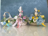 Designer Easter Basket for kids “ Green bunny girl”