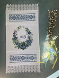 Towel/blanket for Easter Basket for adult “ blue flower”