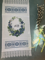 Towel/blanket for Easter Basket for adult “ blue flower”