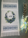 Towel/blanket for Easter Basket for adult “ blue flower”