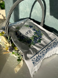Towel/blanket for Easter Basket for adult “ blue flower”