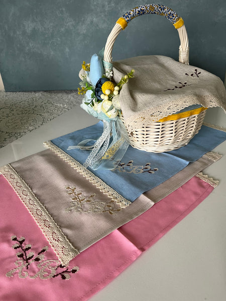 Linen Towel/blanket for Easter Basket for adult