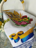 Hand Embroidery Beads Easter Basket “Ukrainian flag”