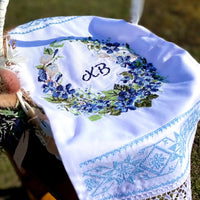 Towel/blanket for Easter Basket for adult “ blue flower”
