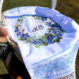 Towel/blanket for Easter Basket for adult “ blue flower”