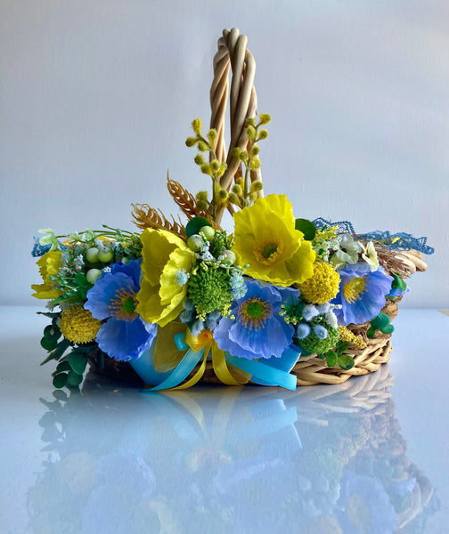 Designer Easter Basket “poppy seeds “ lavender collection / small for adult