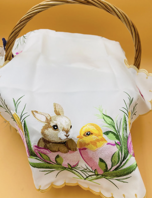 Ukrainian Easter basket cover for kids, Easter napkins, Easter towel, Embroidered easter napkin, Easter towel with birds and eggs embroidery