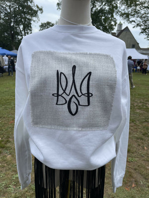 Ukrainian Trident Sweatshirt – Handmade with Embroidery