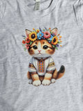 Cute ukrainian cat / ukrainian t-shirt / cute cat t shirt/ Ukrainian style t-shirt/ Ukrainian symbols/ Vyshyvanka/ kids t-shirt/ Ukrainian style t-shirt/ cute t-shirt