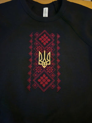 Classic embroidered sweatshirt / embroidered black hoodie