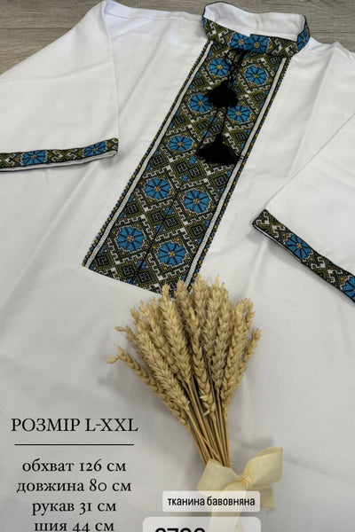 Cotton Man HAND embroidery shirt “Slavko” size L-XL