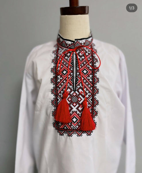 Vyshyvanka Ukrainian Embroidered Shirt, KOZACHOK for boys 1-16yr