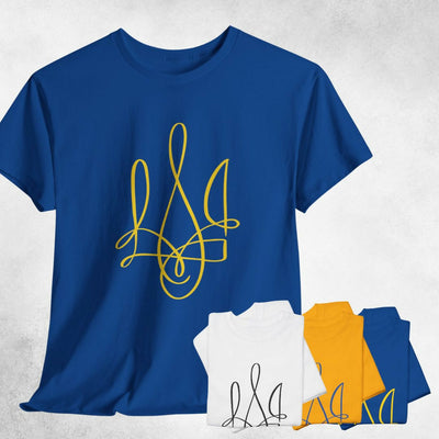 Ukrainian Trident T-shirt | Royal Blue Cotton Tee | FREE SHIPPING for USA