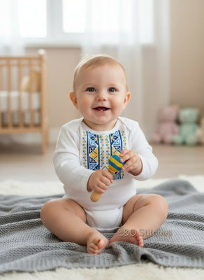 Bodysuit Tryzub Vyshyvanka for baby boy Embroidery for boy Embroidered shirt for baby