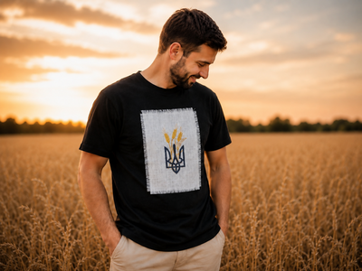 Ukrainian Trident T-Shirt | Tryzub Shirt | Ukraine Heritage Tee | Patriotic Gift for Ukrainians | Minimalist Ukrainian Design